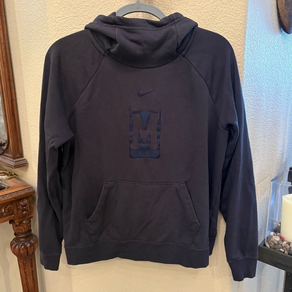 NIKE Women Black Michigan Wolverines Funnel Neck Hoodie Sweatshirt Size Medium - Picture 1 of 7